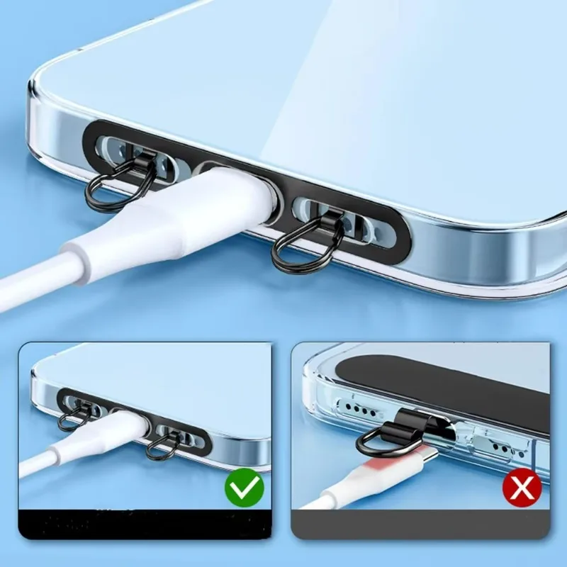 Ultra-Thin Metal Phone Lanyard Kit - Stainless Steel Safety Connector and Hanging Cord Clips