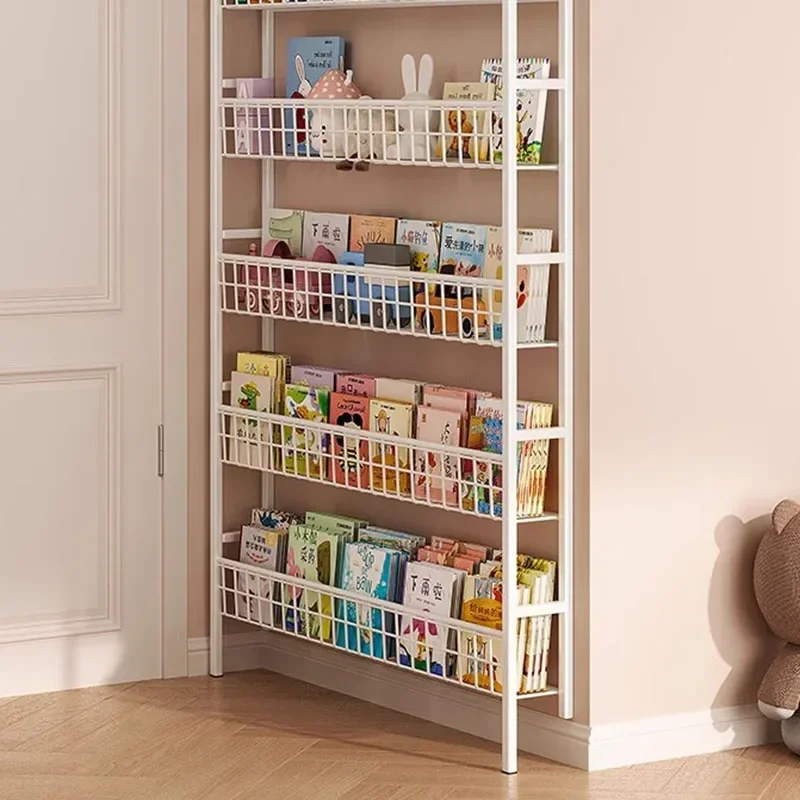 Magazine Rack Library Booksellers Shelf Storage Bedroom Metal Shelving Floor Bookcase Home Kids Estantes Bookshelf Furniture