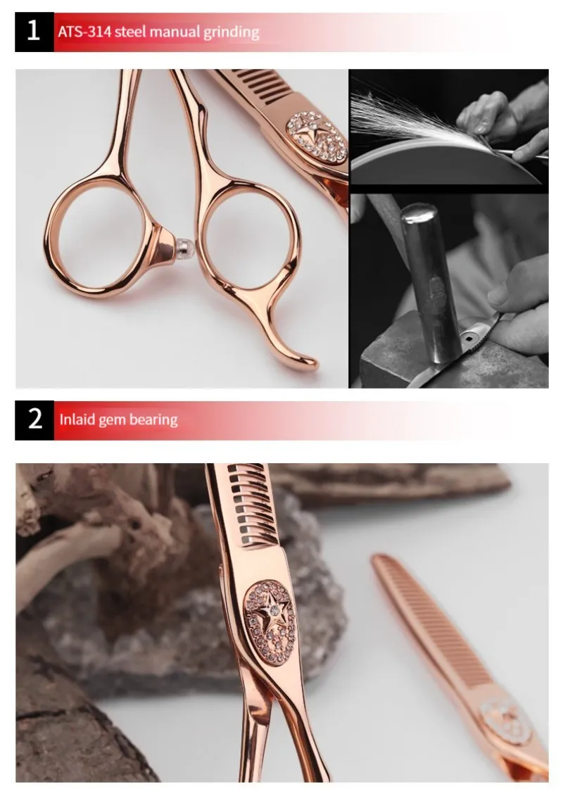 Description Picture 5 of itemHairdressing Scissors Professional Hairdresser Flat Hairdressing Scissors Scissors Thinning Scarless Cutting Fragmentation