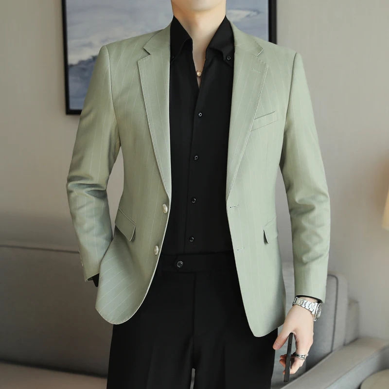 2024 New High-end All-in-one Handsome Wedding Casual Men's Two Button Suit Fashion Boutique Slim Suit Single West Coat  S-5XL 4