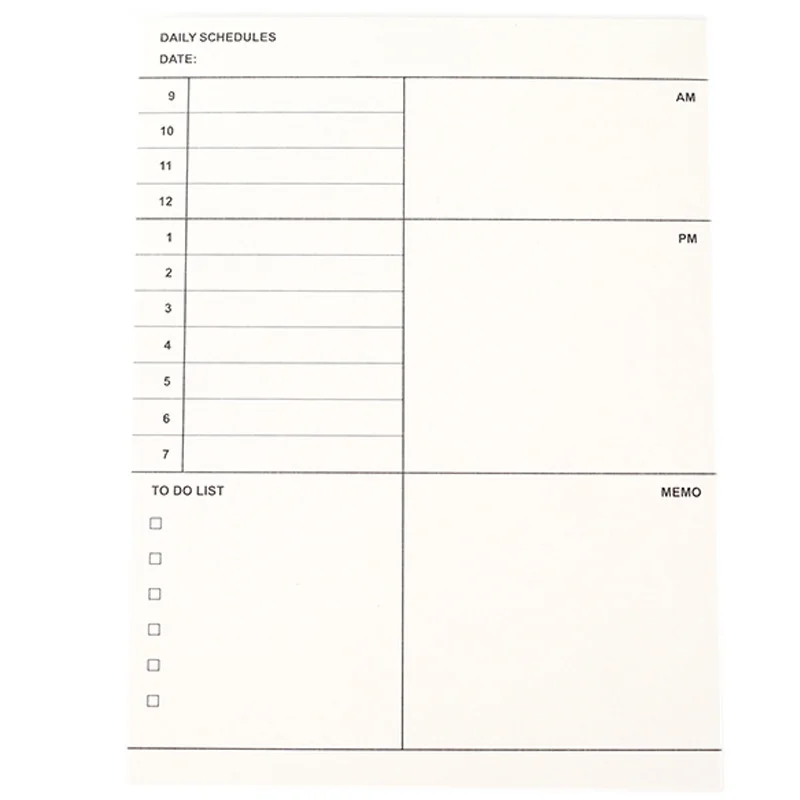 Schedule Notebook 50 Sheets for Student School Office