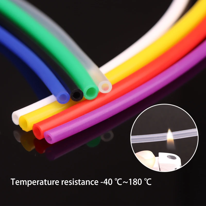 1/5m Colored Silicone Tube ID2 3 4 5 6 7 8mm Flexible Rubber Hose Thickness Food Grade Soft Milk Beer Drink Pipe Water Connector