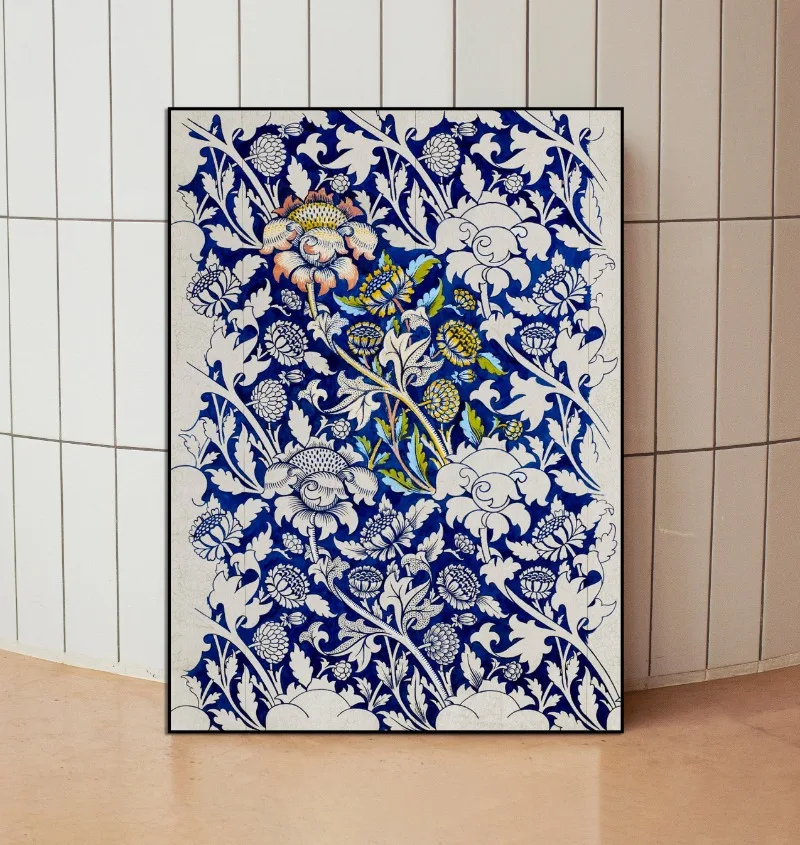 ヴィンテージテキスタイルシリーズのポスター,フレームレス絵画,壁の