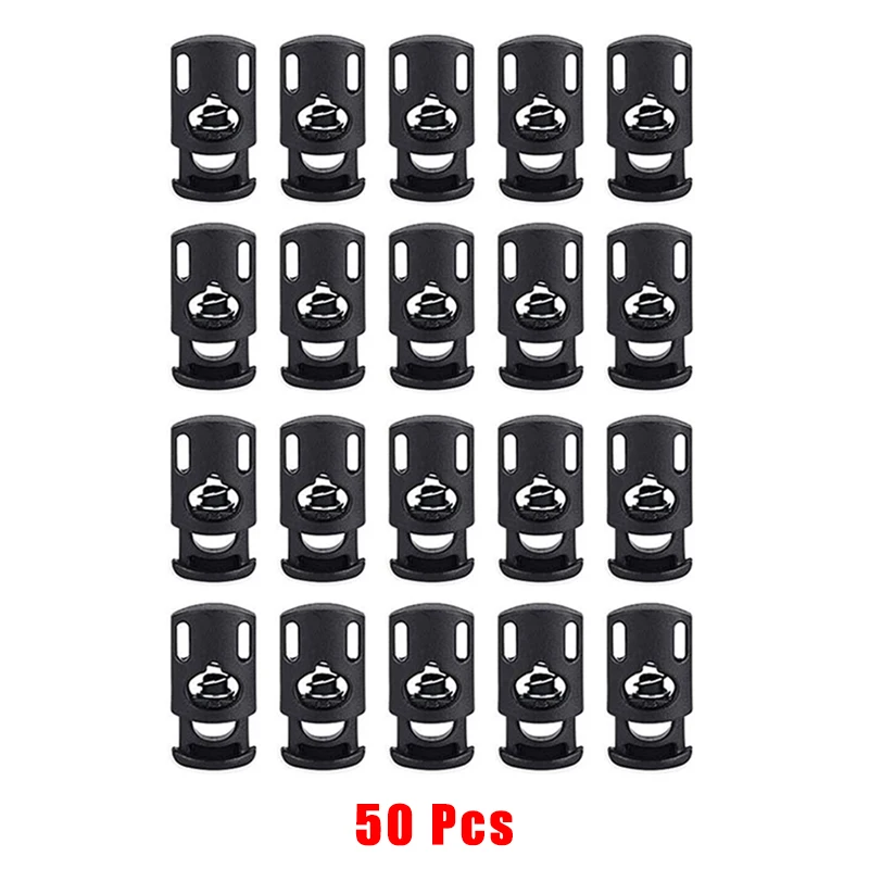 Professional Plastic Spring Toggle Stoppers for Drawstrings – 50 Pack