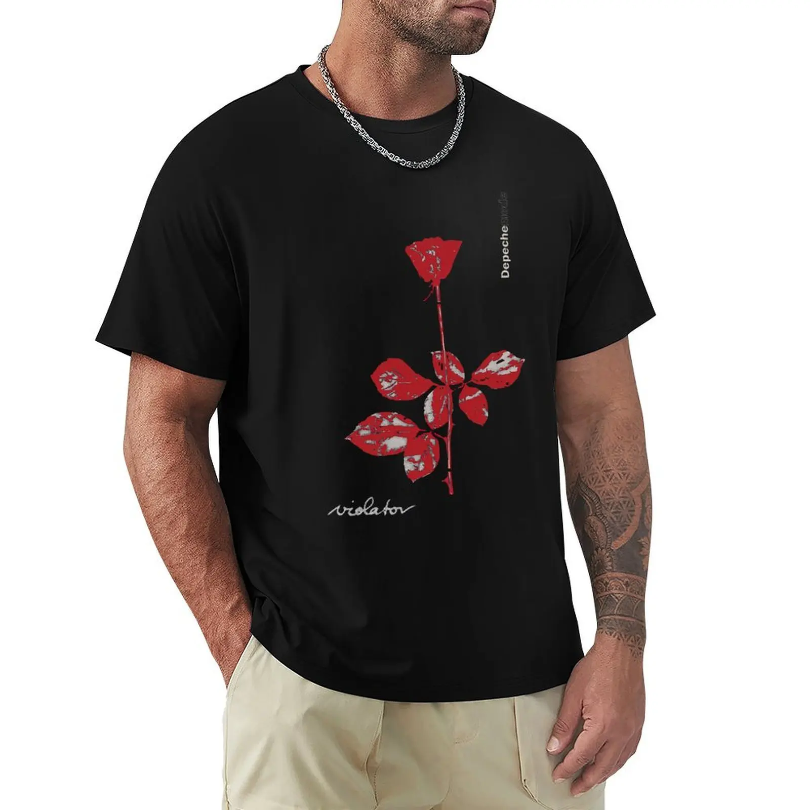 Violator Red Rose Dm Mode T-Shirt Vintage Vestiti Ad Asciugatura Rapida Per Uomo