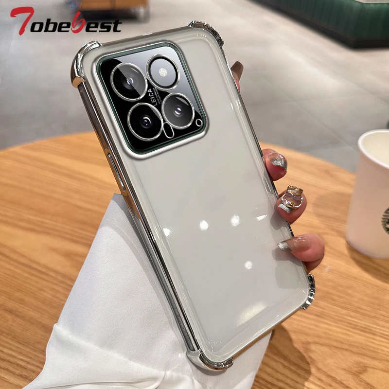 Klare transparente stoßfeste Silikonhülle für Xiaomi Mi 14 13 12 Pro Soft Back Cover_voghion.com