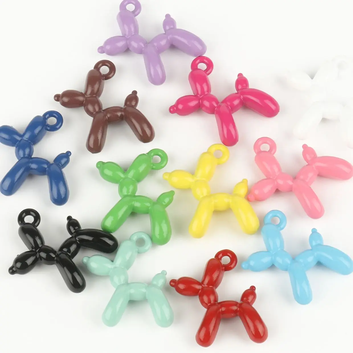 

10pcs/Lot 3D Stereo Cute Balloon Poodle Dog Pendant Charms For Jewelry Making Findings DIY Earring Necklace Pendants wholesale