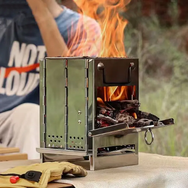 2024 Mini stufa a legna da esterno portatile da viaggio campeggio Picnic  BBQ Grill griglia da cucina a carbone griglia pieghevole in acciaio  inossidabile - AliExpress