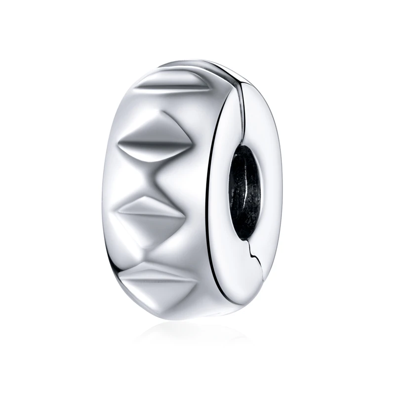 Clip Ferma Perline In Argento Sterling 925 Per Bracciale, Stopper Liscio Per Incisione, 7x9 Mm, Materia