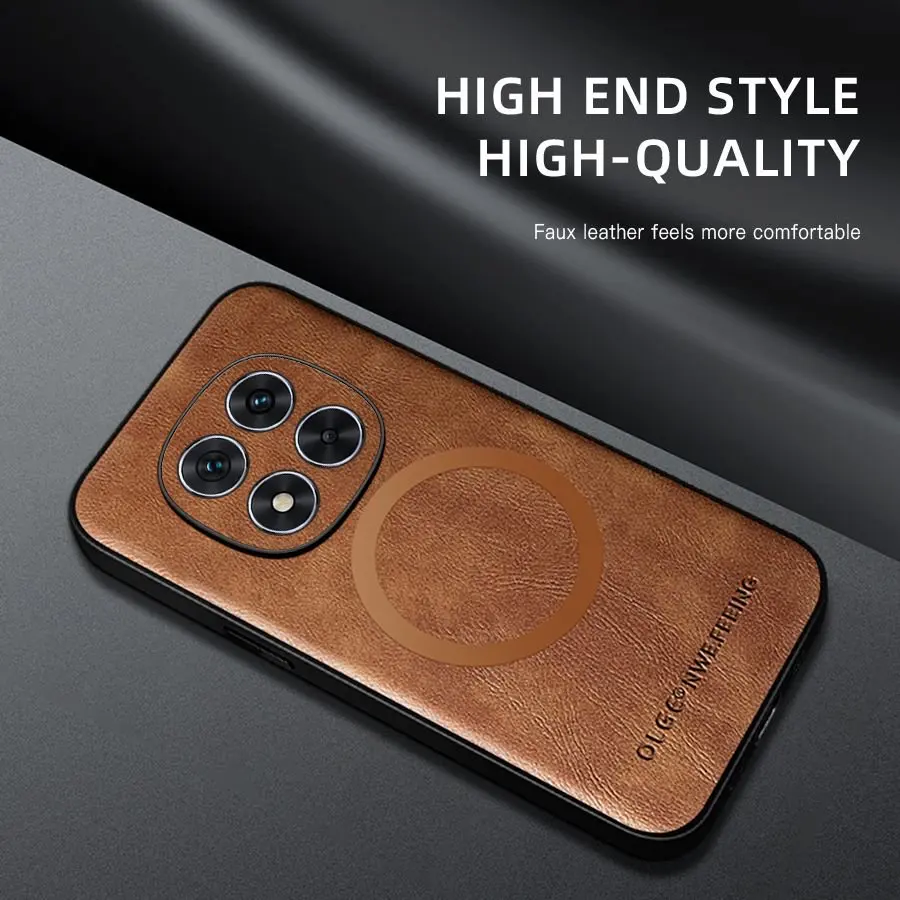 Vintage Classic Leather Magnetic Shockproof Protective Case with Mag-safe Back Cover