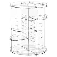 Rotating Makeup Organizer,360° Degree Spinning Make Up Stand,Large Capacity Clear Cosmetic Organizer,Adjustable Display Durable 1