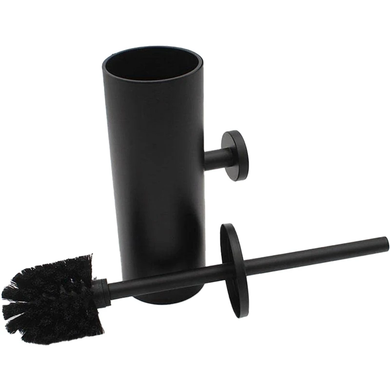 

Black Toilet Brush Holder Steel Cleaning Tool Durable Vertical Mounted Wall Bathroom Toilet Brush