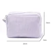 Seersucker Ruffle Cosmetic Bags Pink/Purple Striped Storage Make Up Bags for Women Lady with Zipper Travel Bag Makeup Bag 6