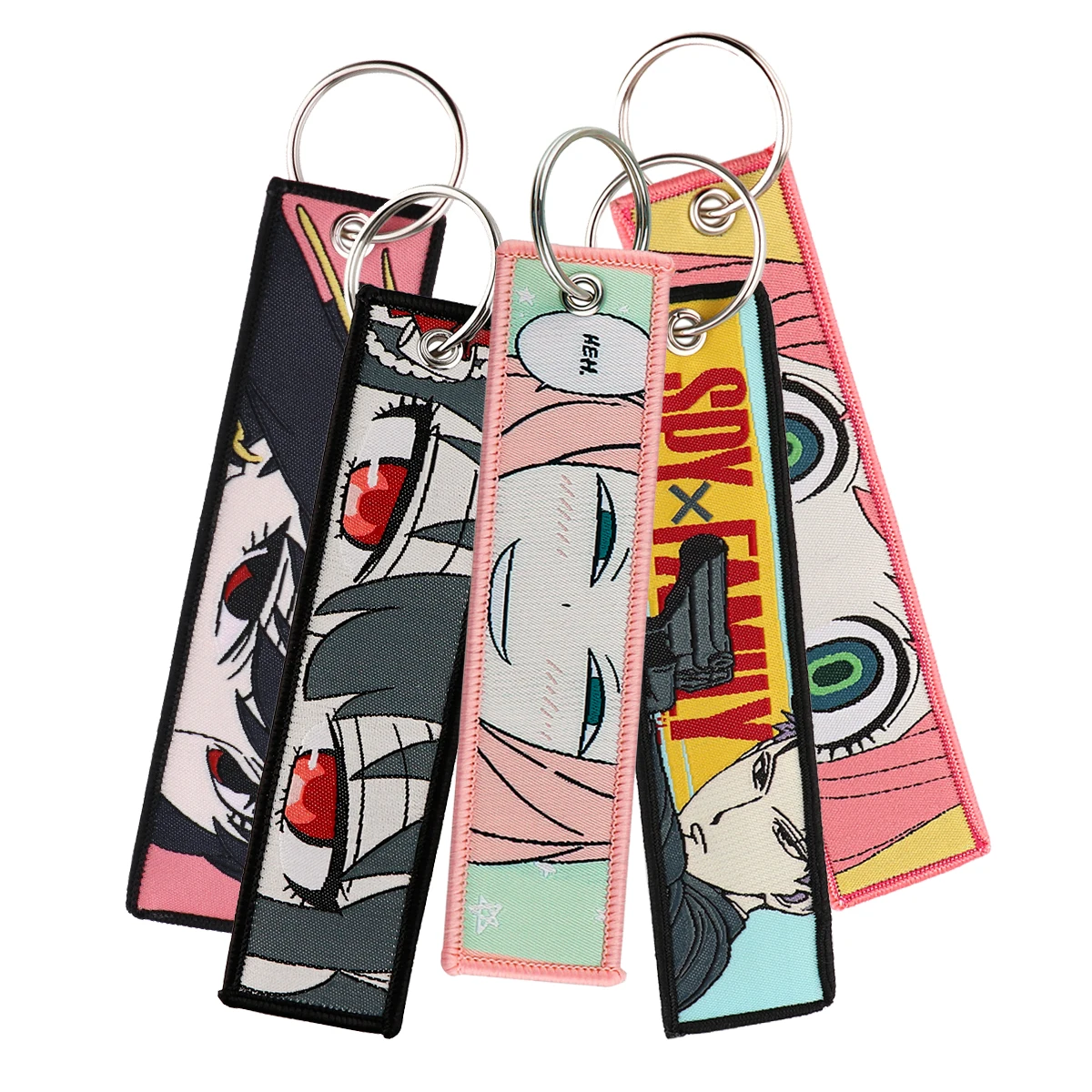 

QE077 Anime SPY×FAMILY Jet Tag Embroidery Key Ring Chaveiro Key Ring Special Tag Label Chain Keychain For Aviation Gifts Jewelry