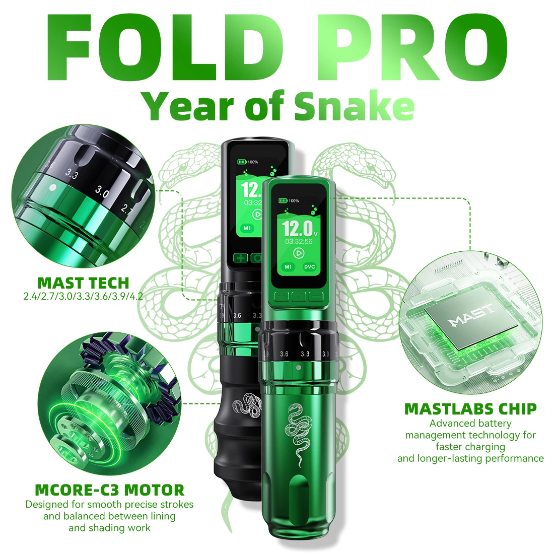 Dragonhawk Fold Pro Year of Snake フルタトゥーキット