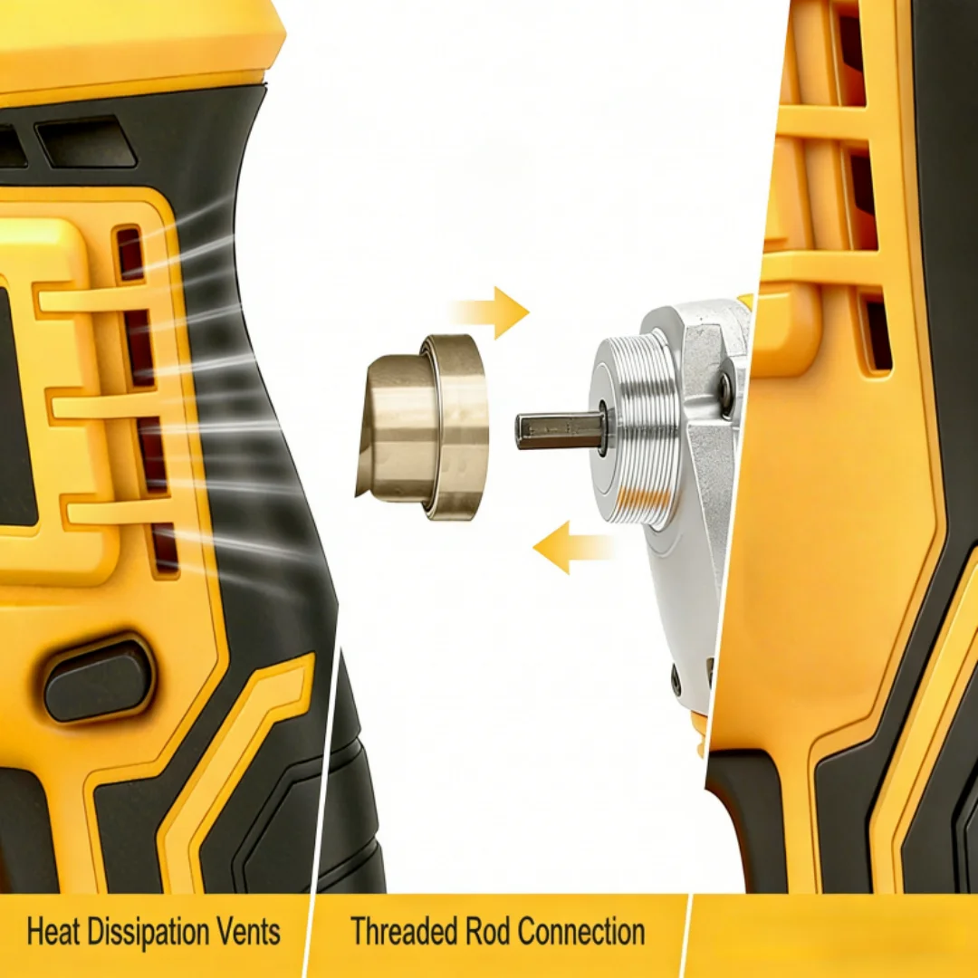 Cordless Electric Concrete Vibrator with Shaft Rod For Dewalt 20V battery Mixing