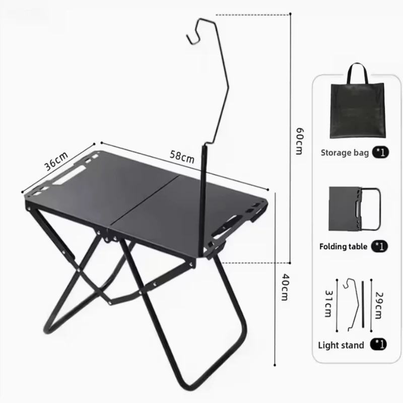 Tavolo Tattico da Esterno IGT Multifunzionale per Campeggio, Piccolo Tavolo da Tè, Tavolo da Picnic, Attrezzatura da Campeggio, Tavolo Pieghevole da Viaggio - immagine 6