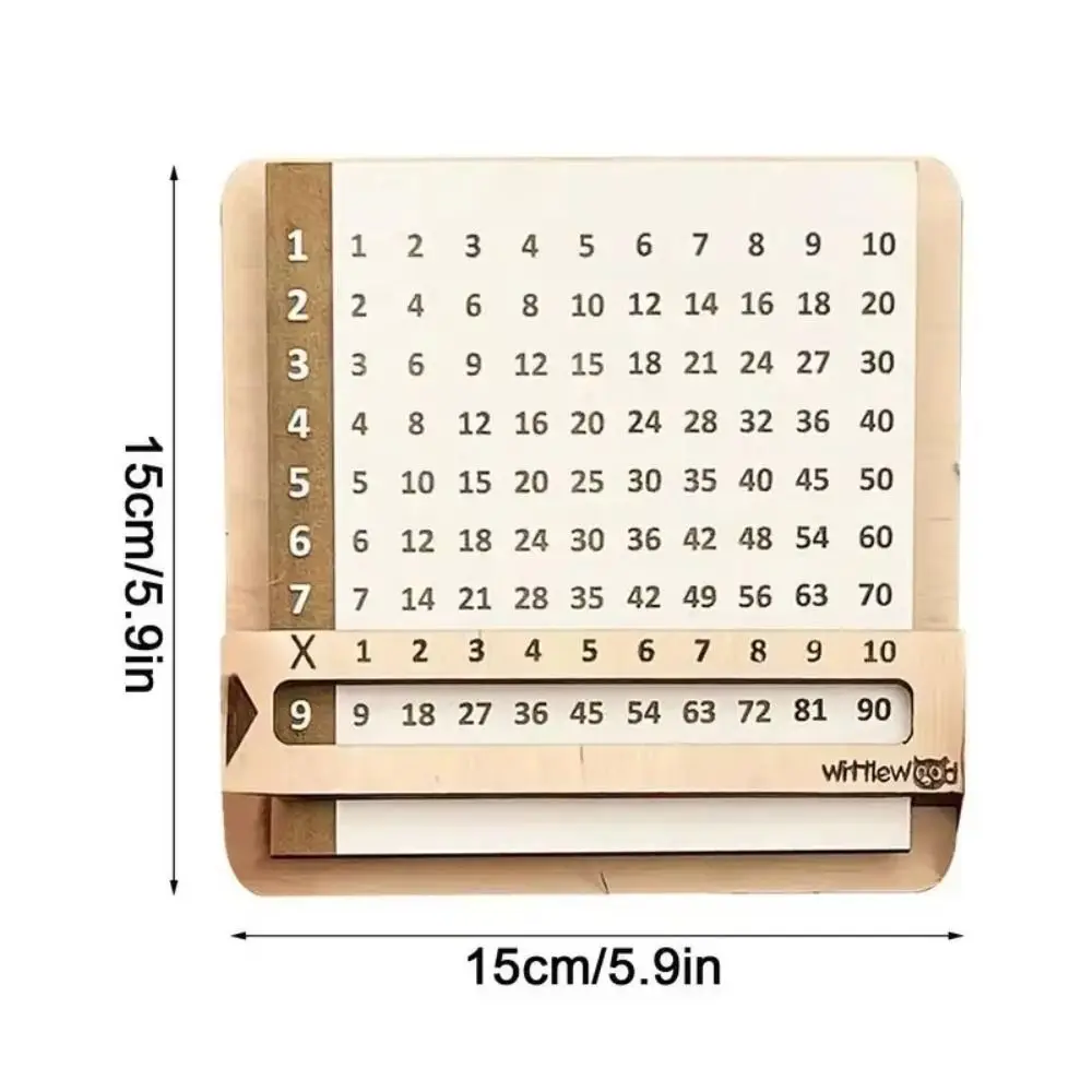 Wooden Slidable Multiplication Table Teaching Tool Learn Educational Toys Montessori Multiplication Board Wear-resistant Durable
