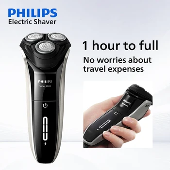 Philips Nuova Serie 3000 Rasoio Elettrico Rasatura Veloce Flash Ricarica Trimmer Barba da Uomo Testa Galleggiante Sensore Intelligente Rasoio 1