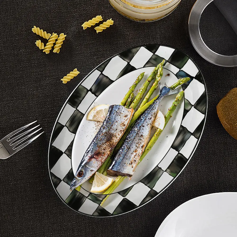 Black White Ceramic Plate 3