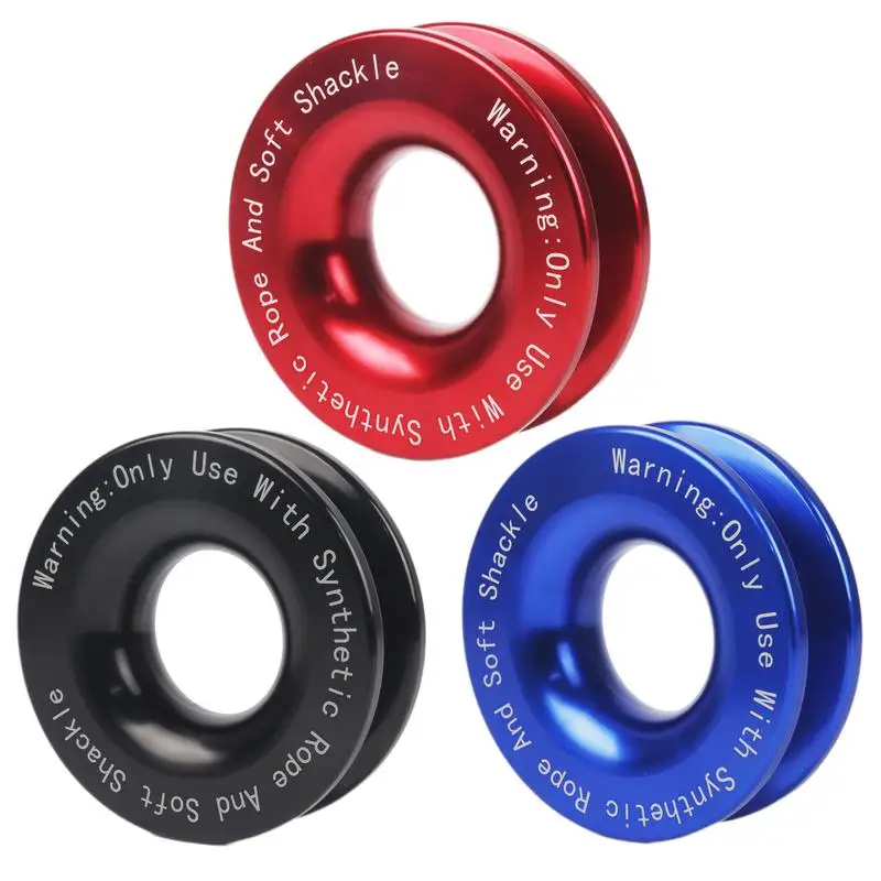 

Winch Snatch Recovery Ring Loop Snatch Block Off Road Winch Pulley Cable Hook 41000 lbs Portable Aluminum Car Recovery Ring