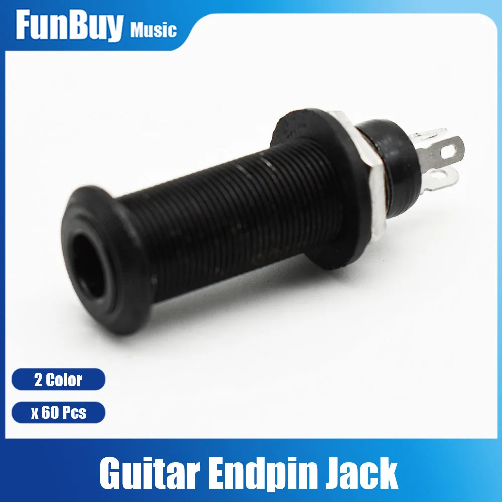 60pcs Guitar Bass Output Jack Cylinder Flush Mount 1/4" Jack For