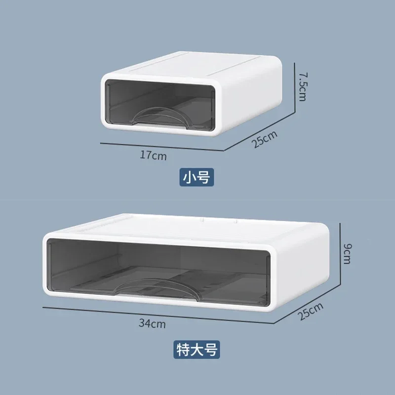 Plastic Box Desktop Organizer Drawer Makeup Storage Box Stackable Jewelry Container Large Mask Office Storage Medicine Dustproof 6