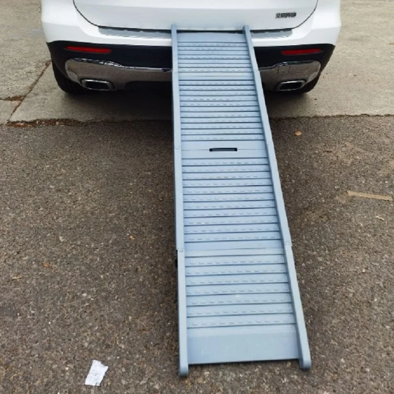 Extra Wide Dog Steps Folding Portable Pet Stair Ramp Non-Slip Rug Surface Pet Ramp Stairs for Medium & Large Dogs Get Into A Car