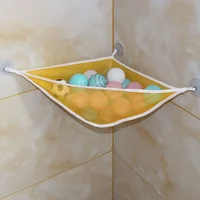 Bath Toy Mesh Corner Storage Bag Baby Shower Kids Toys Suction Cups Net Plastic Drain Bag Hanging Bathroom Organizer Accessories 1