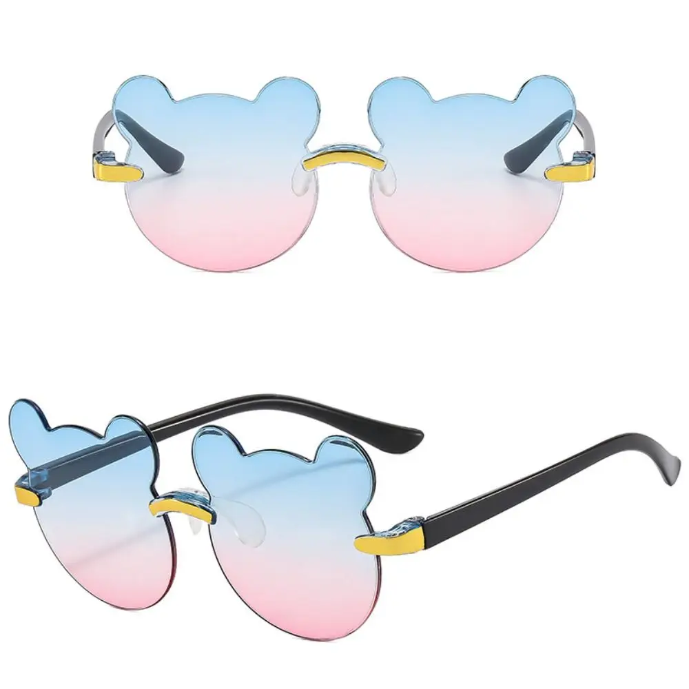 Cute Cartoon Bear Sunglasses for Kids Outdoor UV385 Shades Fashion Beach Travel Gradient Lens Eyewear Children Sun Glasses