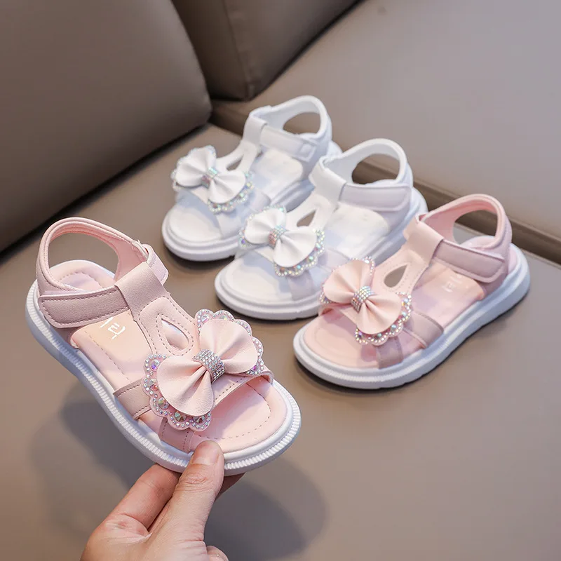 

Girls Shoes Kids Soft Soles Casual Sandal Fashion Princess Shoes New Summer Beach Shoes Bow Shaped Children Sandals