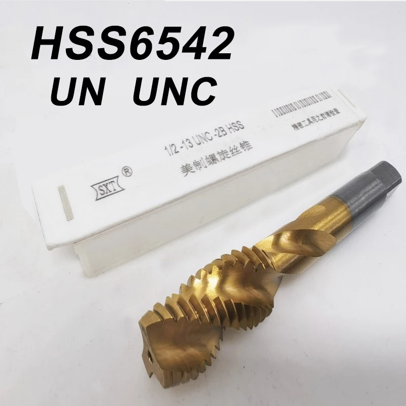 

Американский спиральный Метчик HSS6542 с титановым покрытием UNC UNF, машинная пробка, резьбовой винтовой Метчик