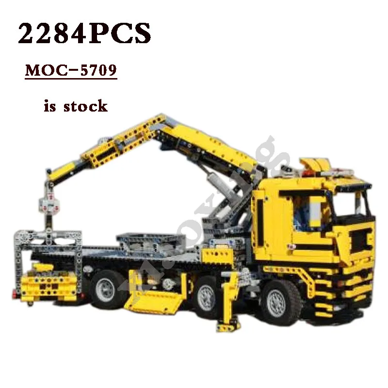Large Crane MOC-5709 Classic Mechanical Truck 2284 Pieces Suitable for 42009 Mobile Crane MK Building Blocks Kids Toy Gift