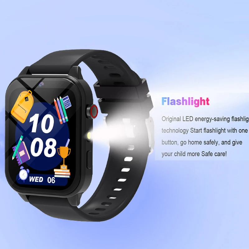 2026 New Children Smart Watch Alarm Clock LED Flashlight Waterproof Kids Watches Camera Take Photo Puzzle Games Smartwatch Girls 2