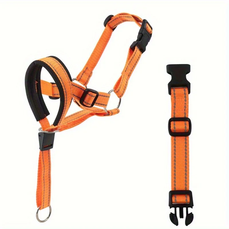2-Pack Adjustable Nylon Dog Muzzles with Reinforced Stitching Leader Halter with Safety Strap for Training and Pull-Free Walks dog muzzle