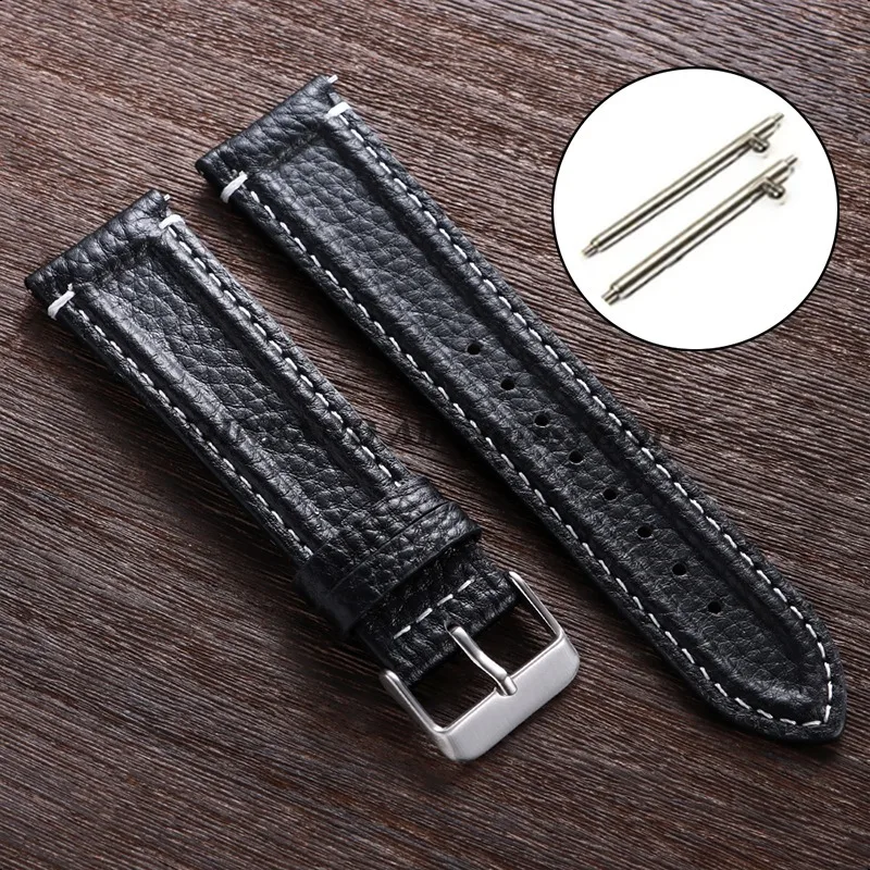 Calfskin Leather Quick Release Retro Watch Band - Business Style Wristband