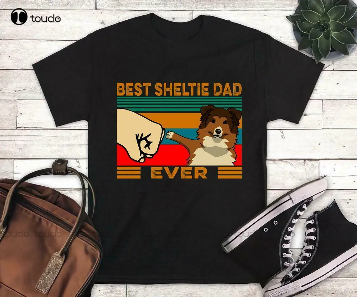 

Новинка, лучшая футболка Sheltie, папа, подарок на день матери, футболка в виде собаки, подарок для папы, хлопковая футболка, футболка в стиле унисекс
