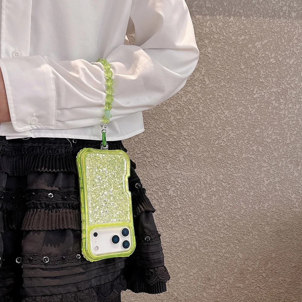 2-in-1 Four-Corner Airbag Glitter Resin Bracelet Case