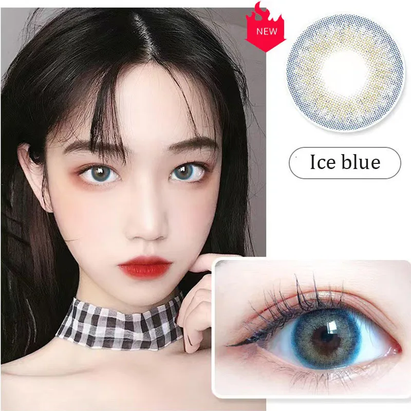 2pcs Eye Contact Lenses With Power Yearly Color Contact Lenses Color