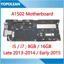 Original A1502 Motherboard Logic Board For Macbook Pro 13" Retina i5 i7 8GB 16GB 820-3476-A 820-4924-A 2013 2014 2015