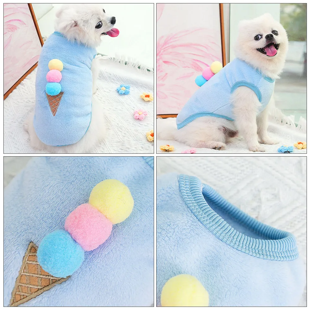 1Pcs 애완견 조끼 따뜻한 겨울 개 의상 프리미엄 산호 양털로 제작 통기성 편안하고 세련된 패션 야외 일상 사용