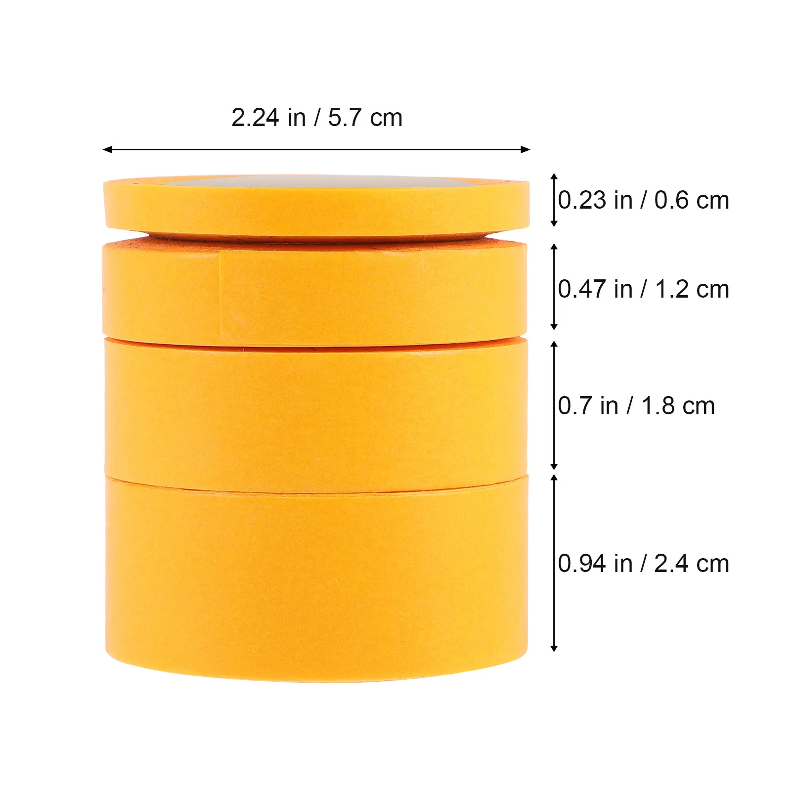 4 롤 얇은 페인터 테이프 6Mm 12Mm 18Mm 24Mm 자동차 페인트 그래픽 DIY 프로젝트 아트 디자인을 위한 부드러운 가장자리 마스킹 테이프