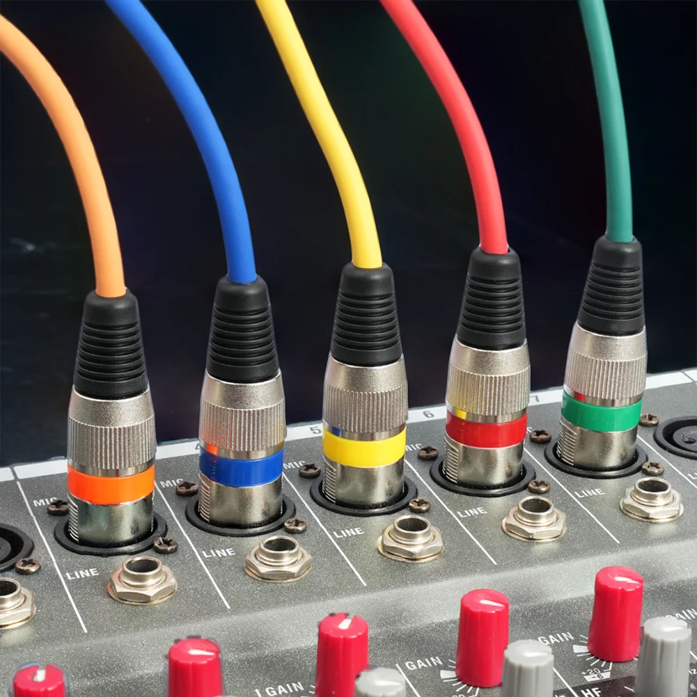6/10Pcs XLR Male To Female Mic Cable Multi Colored 3-Pin Balanced Shielded XLR Cable for Mic Mixer Recording Studio Podcast 1