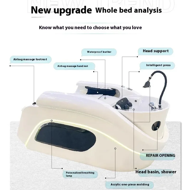 

Умывальники для волос, Профессиональный парикмахерский стул, шампунь для укладки, спа-кровать, мобильная раковина, массажный душ, Стайлинг, парикмахерский салон