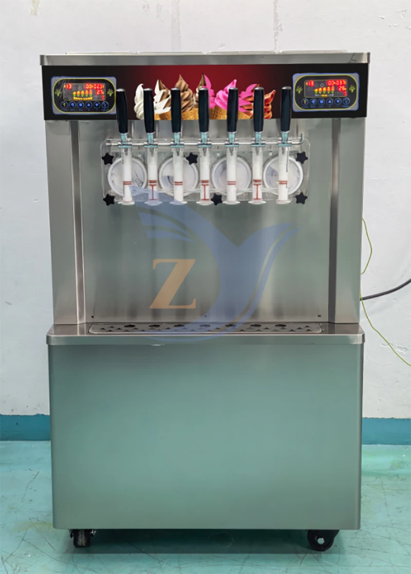 Description Picture 3 of itemIce Cream Machine ZY-370 Soft Maker Seven Flavors Commercial Vertical Automatic Stainless Steel Large Capacity Dessert Snacks