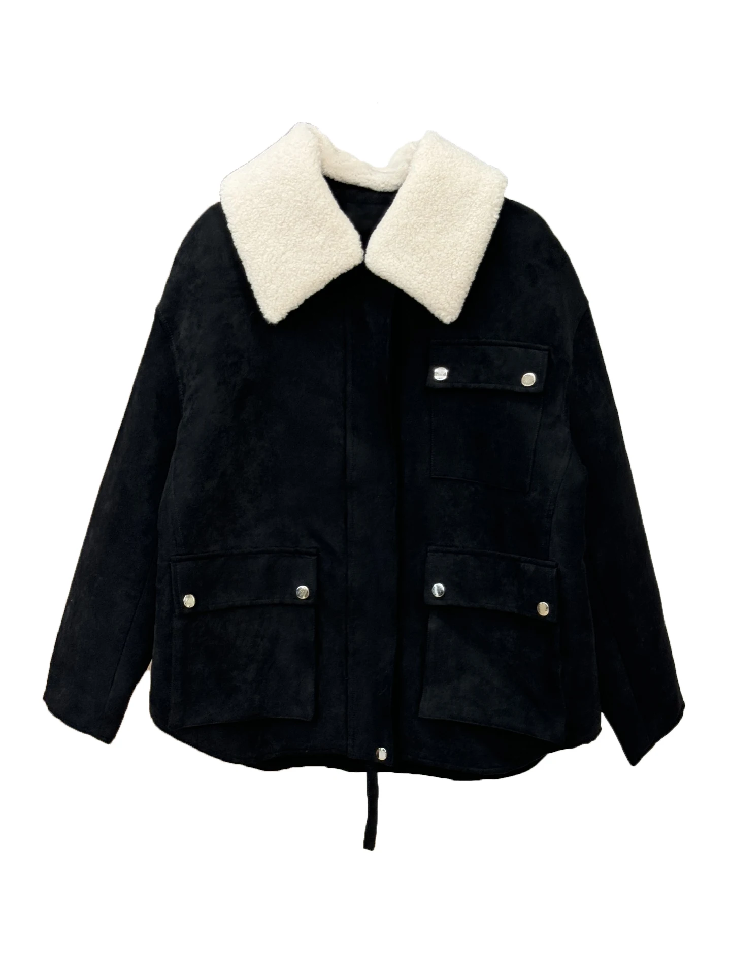 

Color collision large pockets down jacket fashion personality comfortable versatile 2024 autumn and winter new 1220