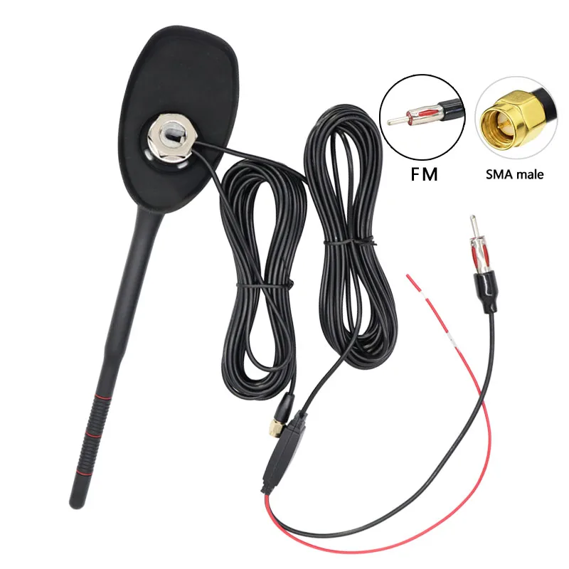 Car Roof FM GPS Shark Fin Antenna 1575.42Mhz 87.5~108Mhz 18dbi Dual-Frequency Vehicle Aerial With SMA Male