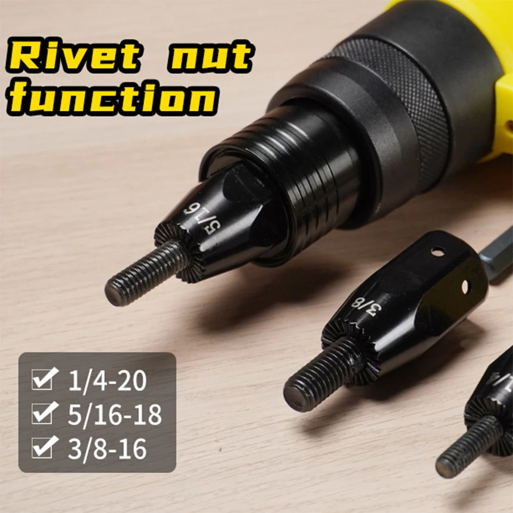 HIFESON Electric Rivet Gun Rechargeable Automatic Rivet Nut Gun Riveting Tool Nut Head M3-M10 Without Battery 5