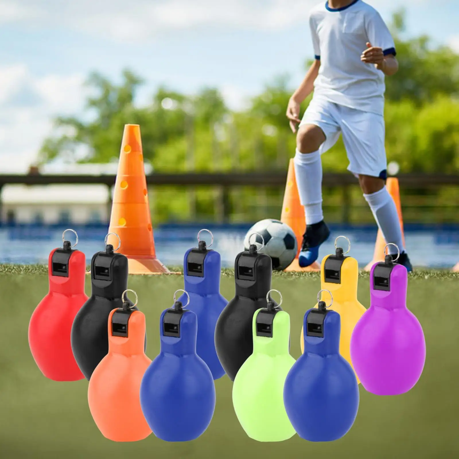 2x Hand Squeeze Whistles Sports Whistle Handheld Manual Coaches Whistle Trainer for Camping Training Basketball