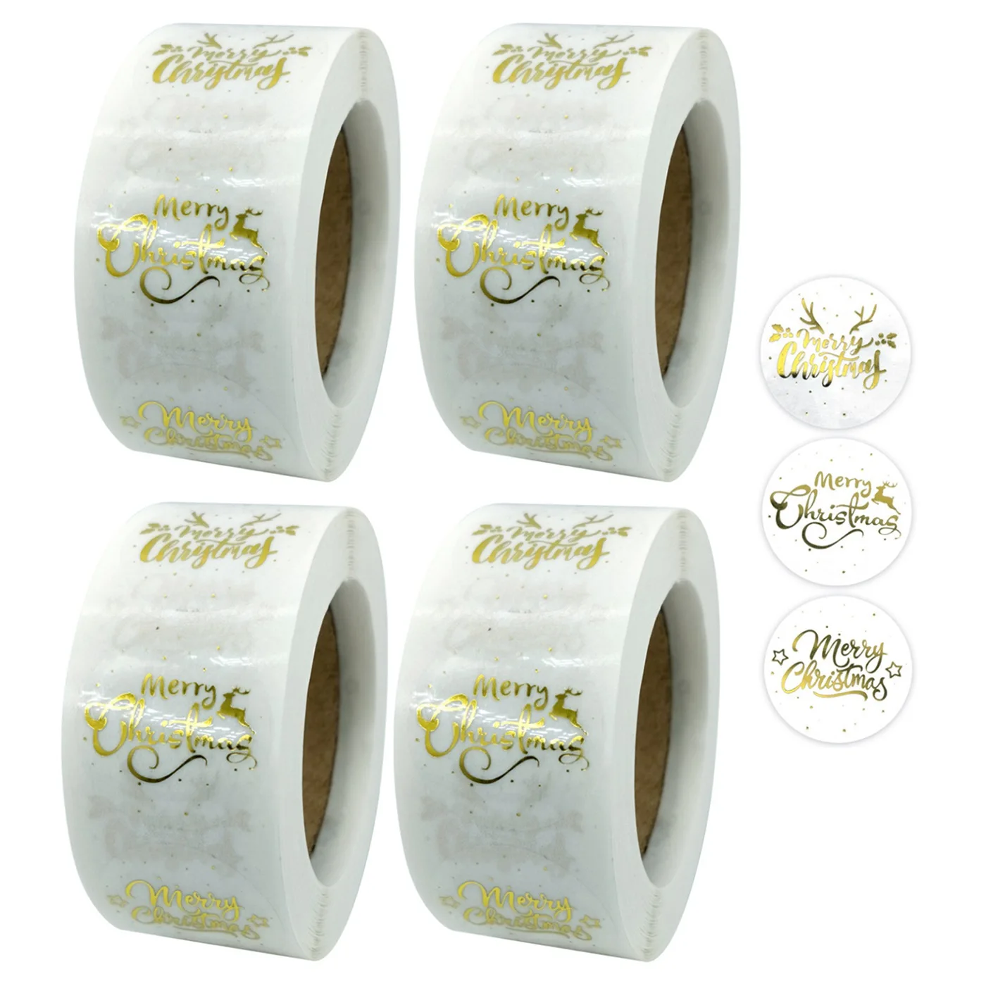 

Рождественские украшения, наклейки, 4 рулона, 500 шт. в рулоне, подходят для рождественских фотографий